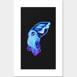 Galaxy Cuttlefish (with outline) Posters and Art